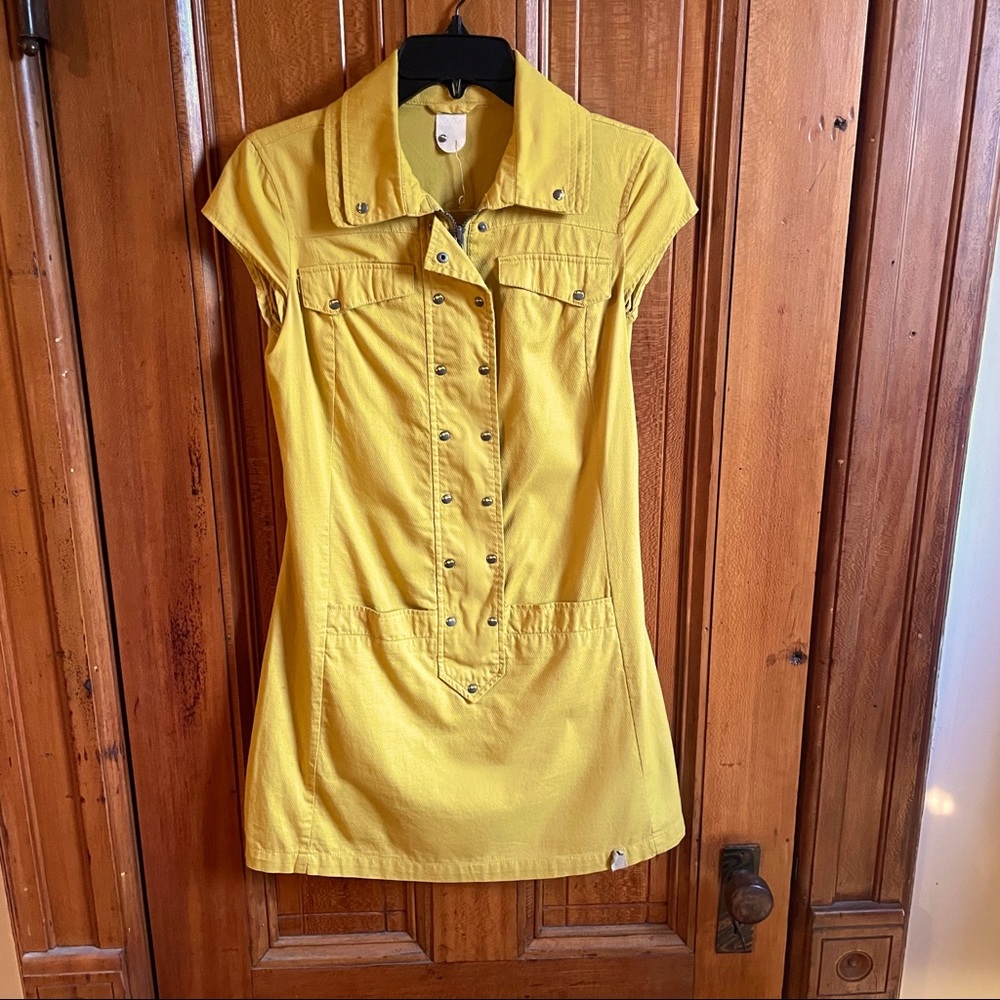 Skunkfunk SKFK yellow shortsleeve midi dress Size 1-2